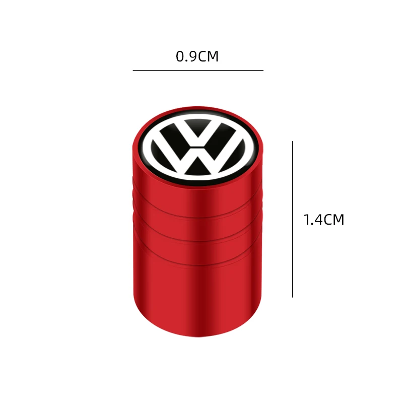 4pc Metal Car Badges Wheel Tire Valve Caps For Volkswagen VW GTI Scirocco Polo T5 Passat b6 B5 B7 Golf Tiguan Jetta T-ROC Beetle