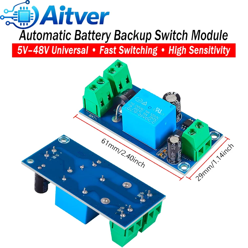 Automatic Power Failure Switching Module 5V‑48V Backup Battery Emergency Converter for DC Systems