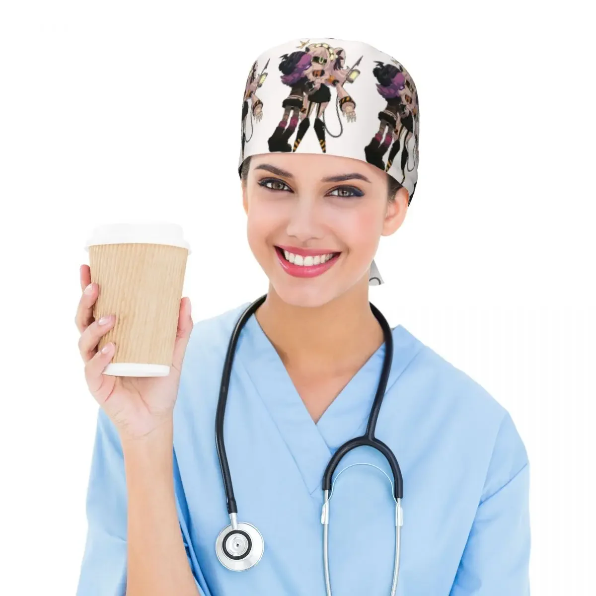Murder Drones Scrub Hat Doctor Working Surgical Cap Unisex Adjustable Nursing Caps for Dentist