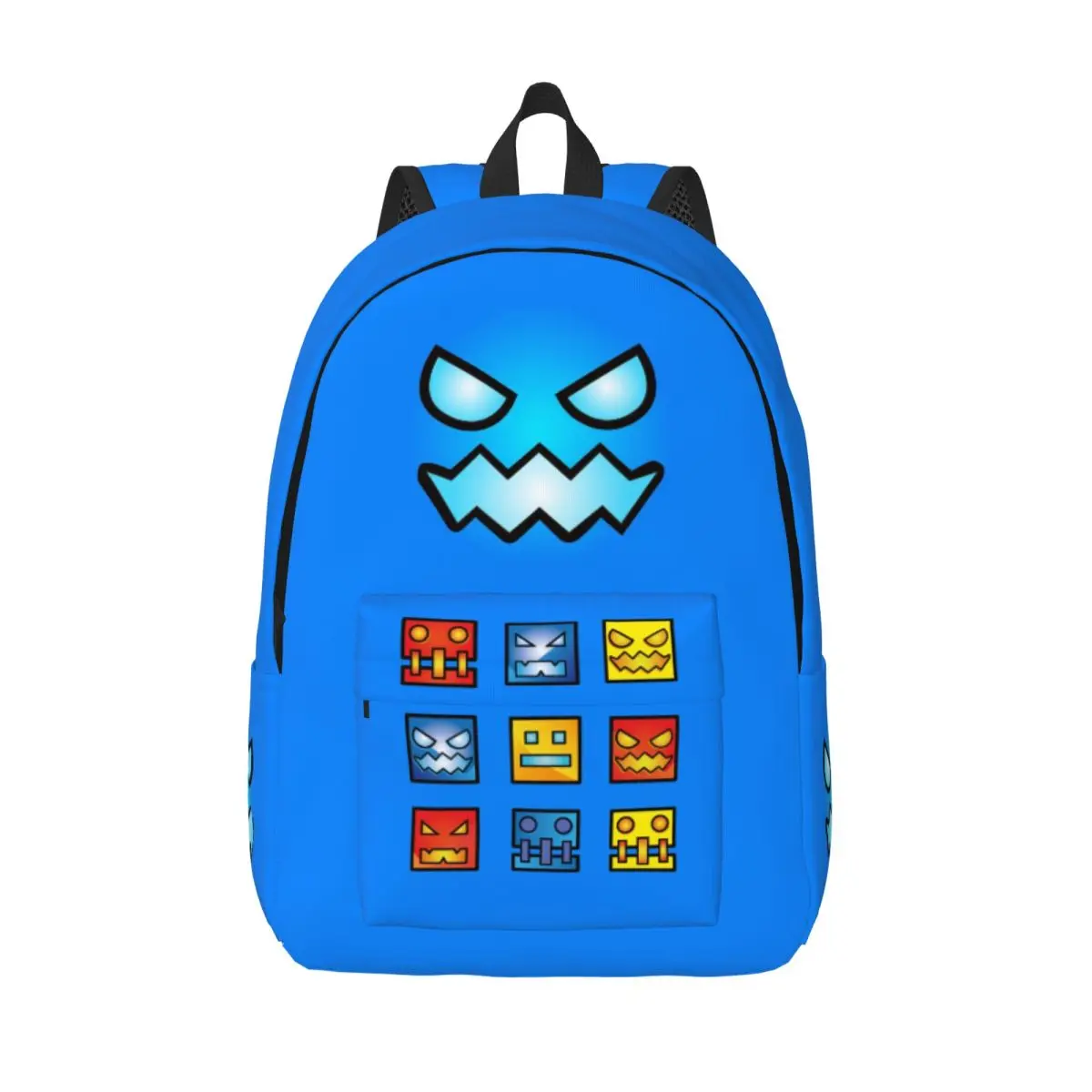 

Icon Face Приложение для видеоигр Веселый рюкзак Модный школьный рюкзак для пешего туризма и путешествий Геометрический рюкзак Dash College Прочная сумка на плечо