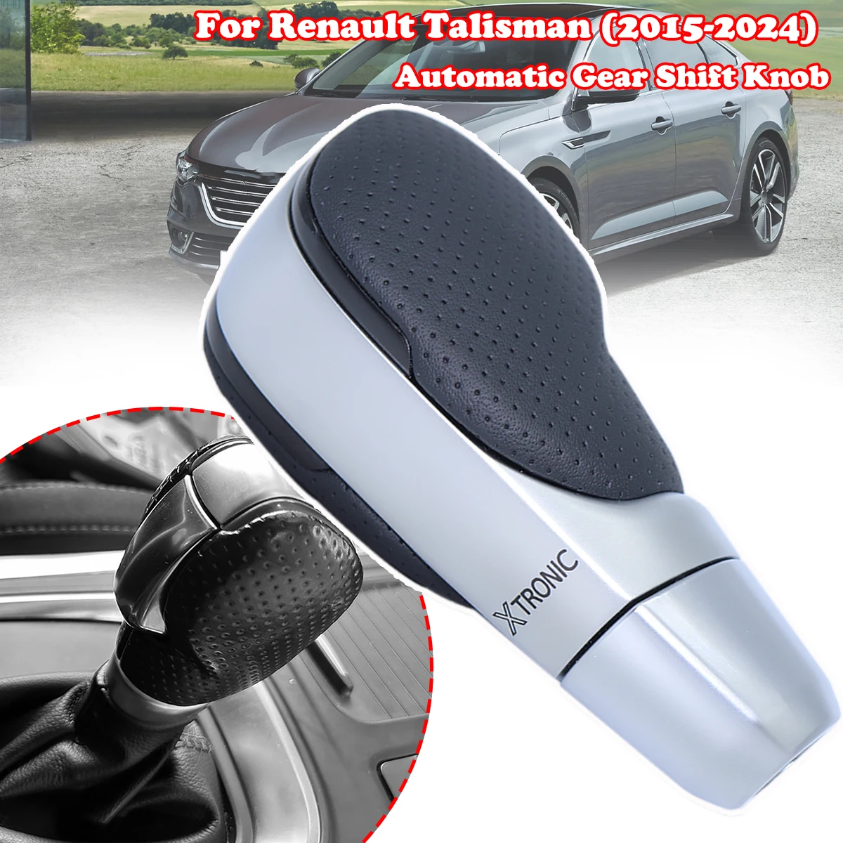 

Auto Gear Shift Knob Car Gearbox Handles Shifter Stick Lever Pen Silver Black For Renault Talisman Samsung SM6 2015 2016-2024