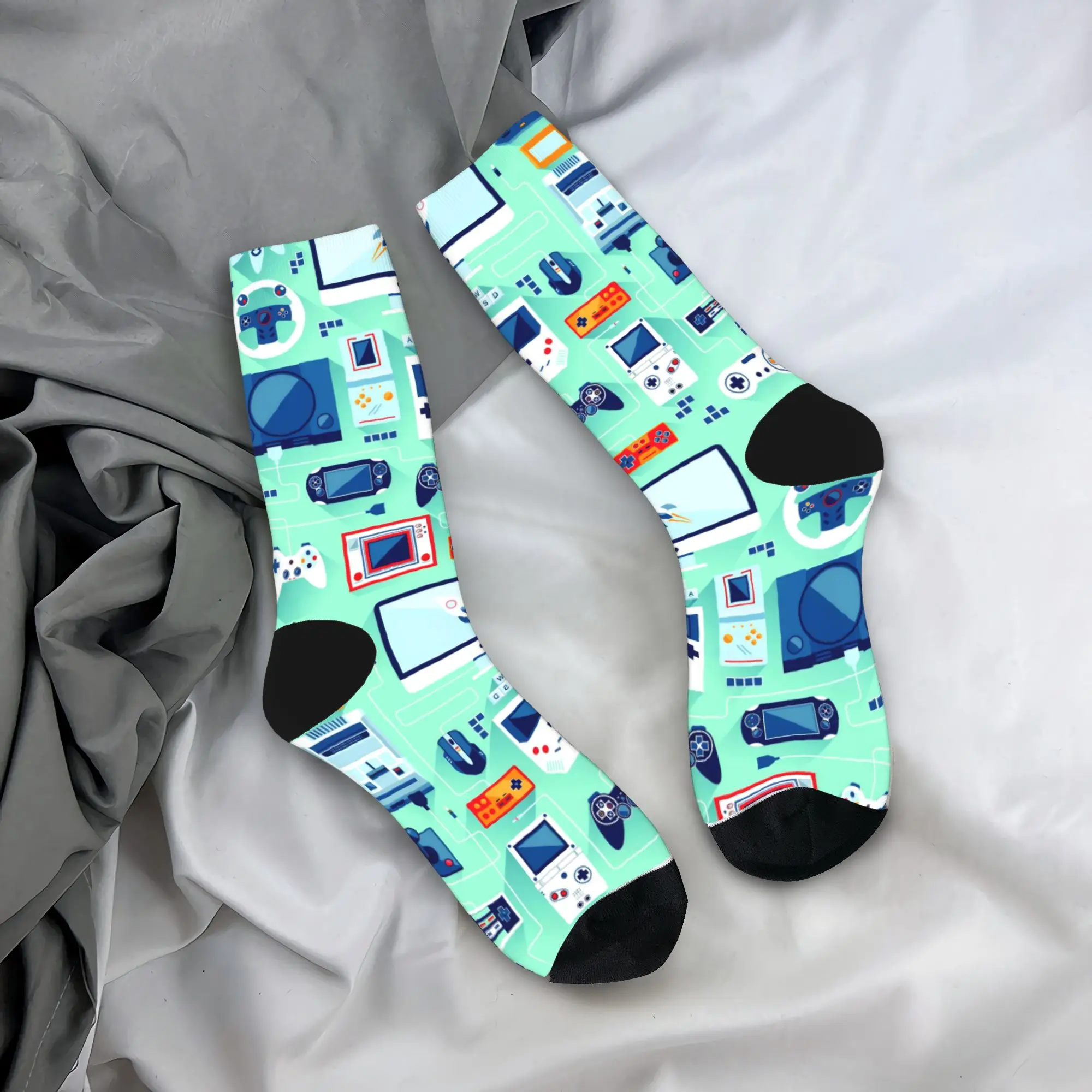 New Men's Socks Harajuku Games Console Handheld Sock Polyester  Graphic Women's Sock Spring Summer Autumn Winter