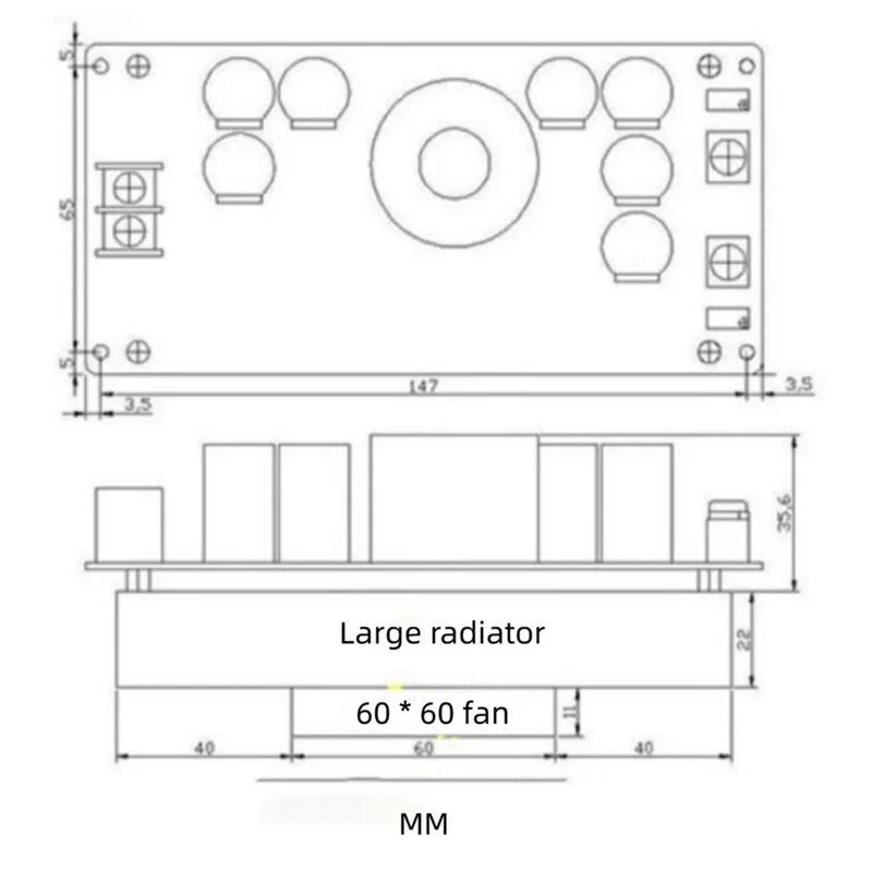 1 Piece DC20V-70V To DC2.5V-58V 30A Adjustable Step-Down Power Module 800W High Power Multi-Function