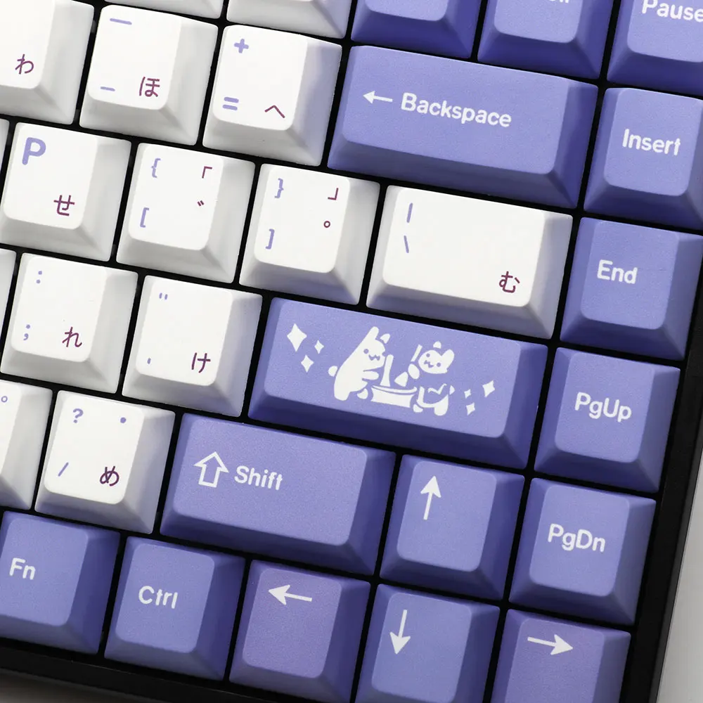 Lapin Keycaps 135 touches Dye Subbed, aucun profil Keycaps, police JP pour clavier mécanique filaire USB, aucun commutateur MX