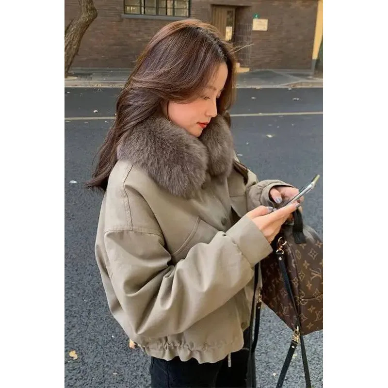 

2025 New Petite Winter Jacket Women Short Quilted Coat Thick Fleece Lined Warm Workwear Style Padded Outerwear High Quality