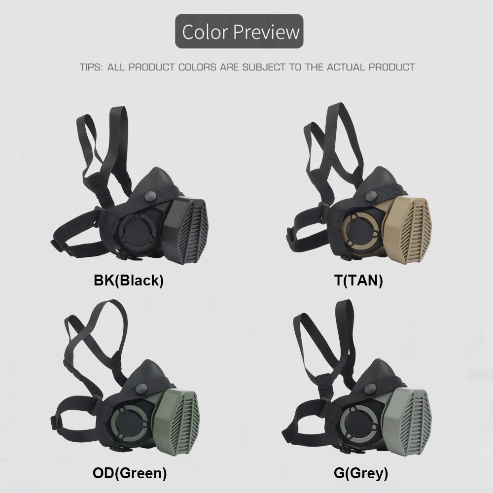 

Mask Special Tactical Respirator Gas Mask Half Face for Militar Paintball Airsoft CS Cosplay HEPA Filtration Particulat