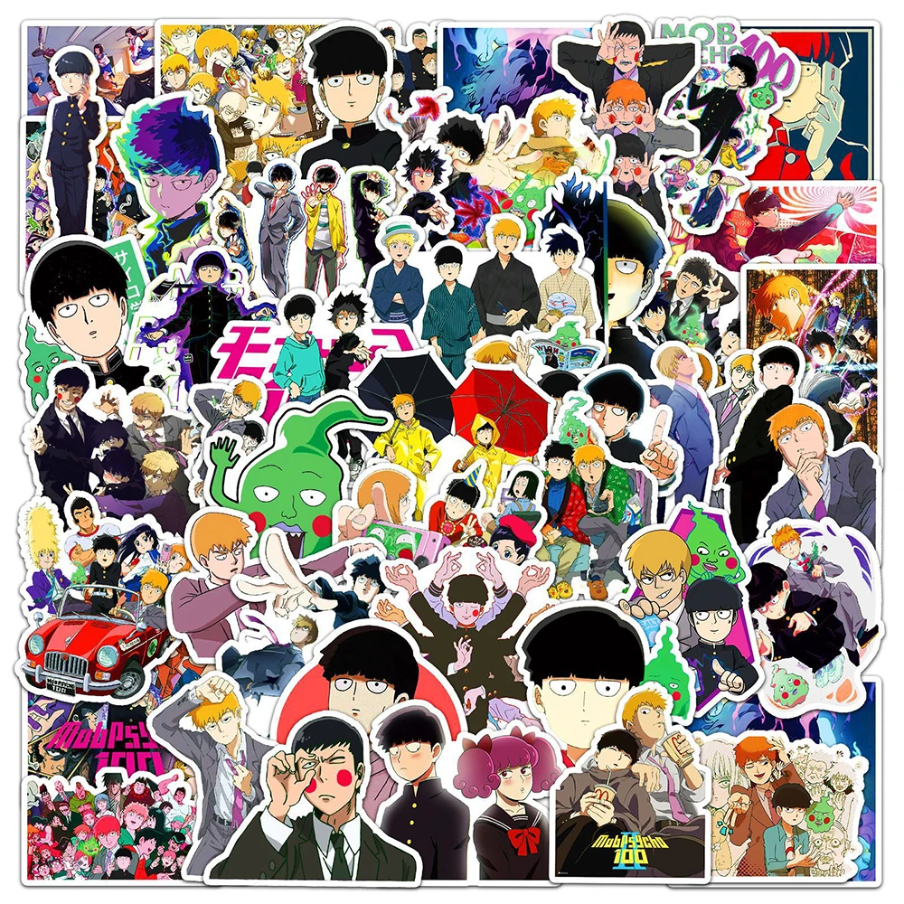 

10/30/50pcs Mob Psycho 100 Anime Stickers Cool Cartoon Graffiti Decals Skateboard Scrapbooking Phone Case Kids DIY Sticker Toy