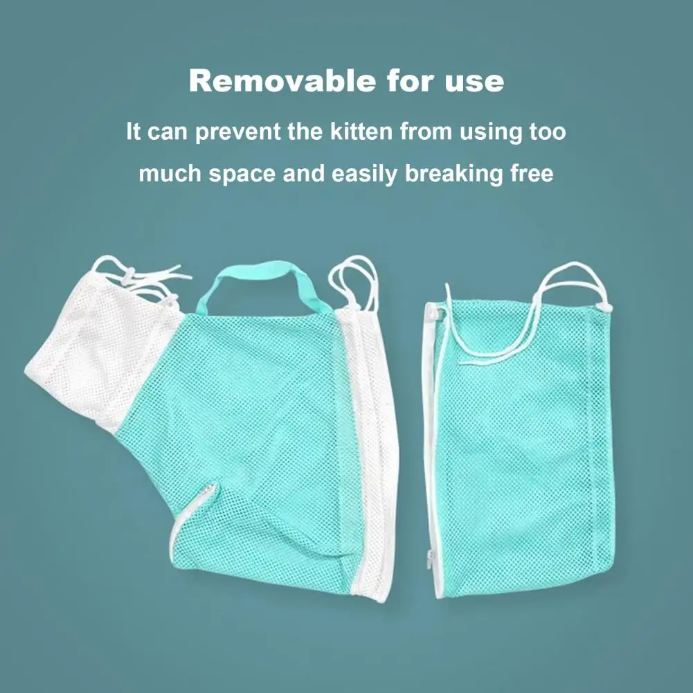الحيوانات الأليفة الاستمالة شبكة حقيبة قابل للتعديل حقيبة للعناية بالقطط للاستحمام مسمار التشذيب تنفس شبكة ضبط النفس حقيبة لاستحمام الحيوانات الأليفة #1