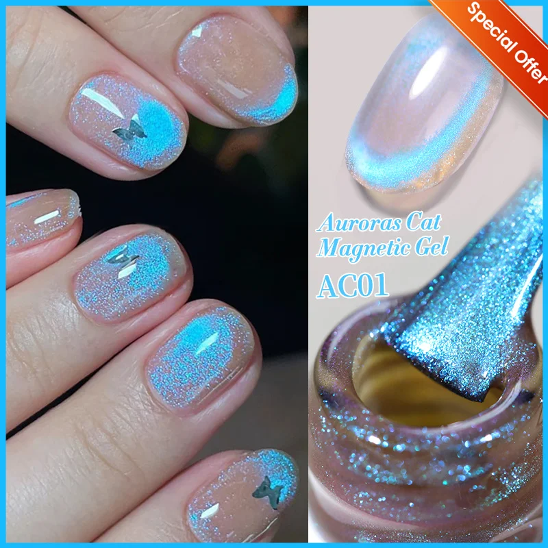 BORN PRETTY 10ml Cat Magnético Gel Unha Polonês Auroras Glitter Ultra Brilho Semi Permanente Soak Off UV LED Verniz