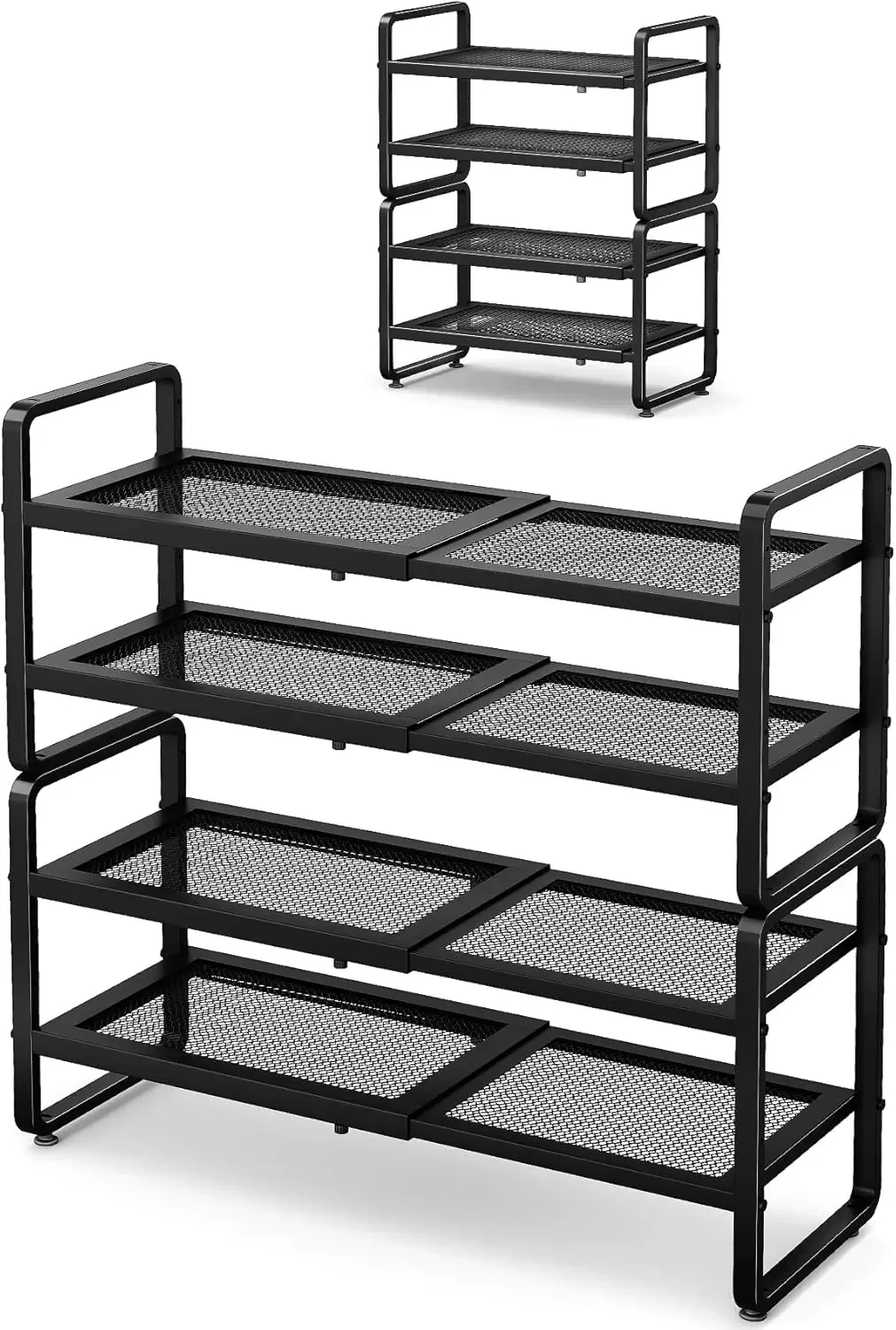

SNTD Shoe Rack - Expandable Organizer for Closet, Adjustable Metal Shelf Storage, Stackable Long Stand Holder for