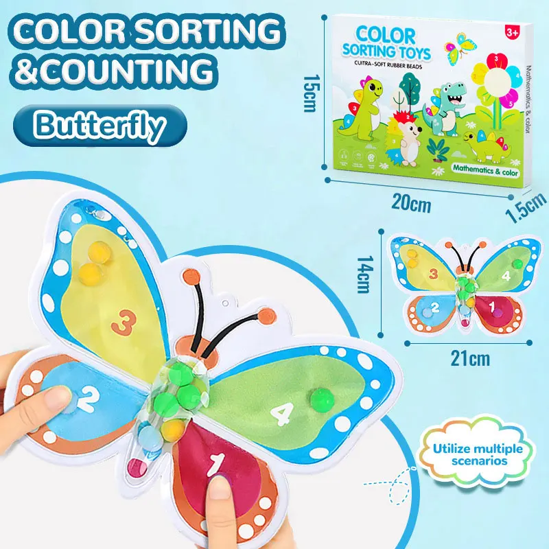 لعبة مونتيسوري الحسية المكونة من 4 ألوان للأطفال - هدية لعبة تعليمية لتطوير المهارات الحركية الدقيقة