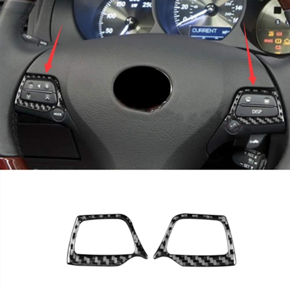 For Lexus GS 2006-2011 Interior Accessories Carbon Fiber Steering Wheel Button Frame Cover Trim