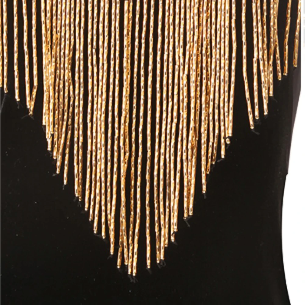 새로운 댄스 대회 의상 태슬 라틴 댄서 여성용 2025 태슬 슬림핏 레드 걸 드레스 브이넥 블랙 고급 비즈 튜브