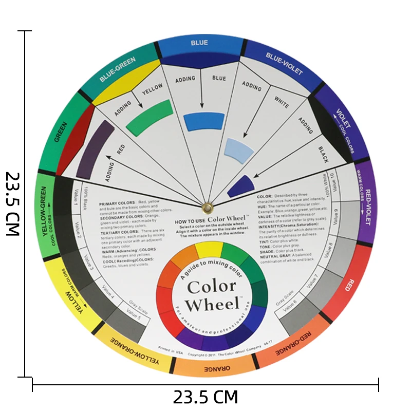 12 Color Paper Card Wheel Three Tier Design Mix Guide Round Central Circle Rotates For Nails Microblading Tattoo Makeup Supplie