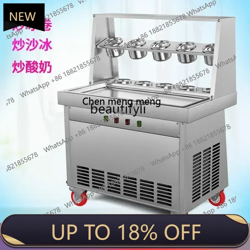 เครื่องทำโยเกิร์ตทอด FF YH เครื่องทำไอศกรีมทอดเชิงพาณิชย์ เครื่องทำไอศกรีมทอดอัตโนมัติแบบไทย ไอศกรีมม้วนทอด