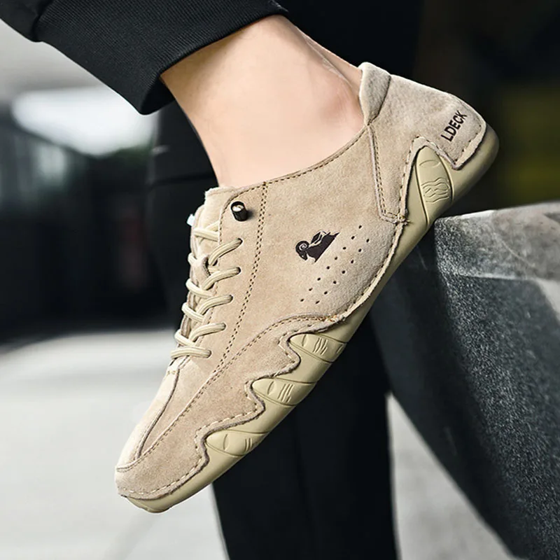 Men Leather Casual Shoes Free Shipping Sneakers Low Top Comfortable Italian Mens Shoes Luxury Designer Loafers Moccasin Shoe Man
