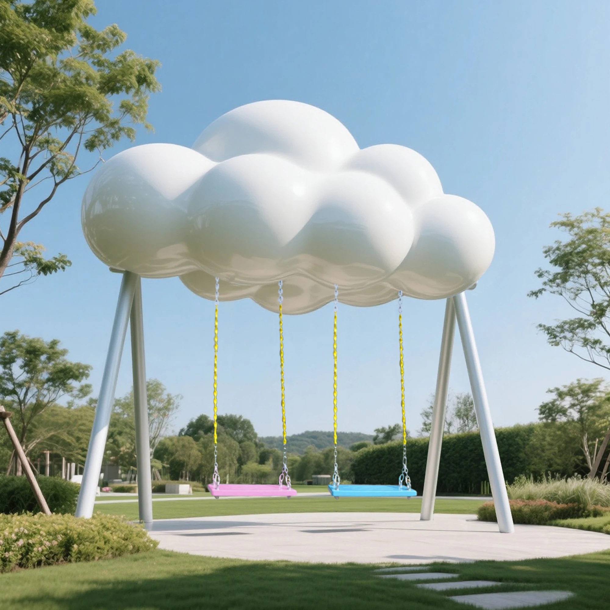 

Открытый стекловолокно Радуга качели скульптура общественный сад пейзаж украшение орнамент