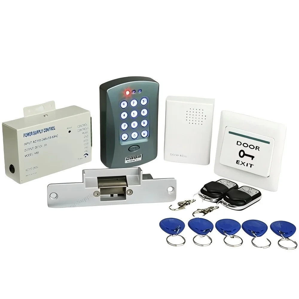 Remote Controlled RFID Door Access Control Kit+ Electric Strike Lock+ Doorbell