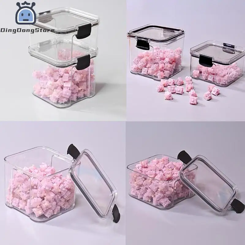 1Pc Keyboard Switches Container Storage Box PC Polycarbonate Switches Box For Mechanical Keyboard 460/700ml Desk Storage Boxes
