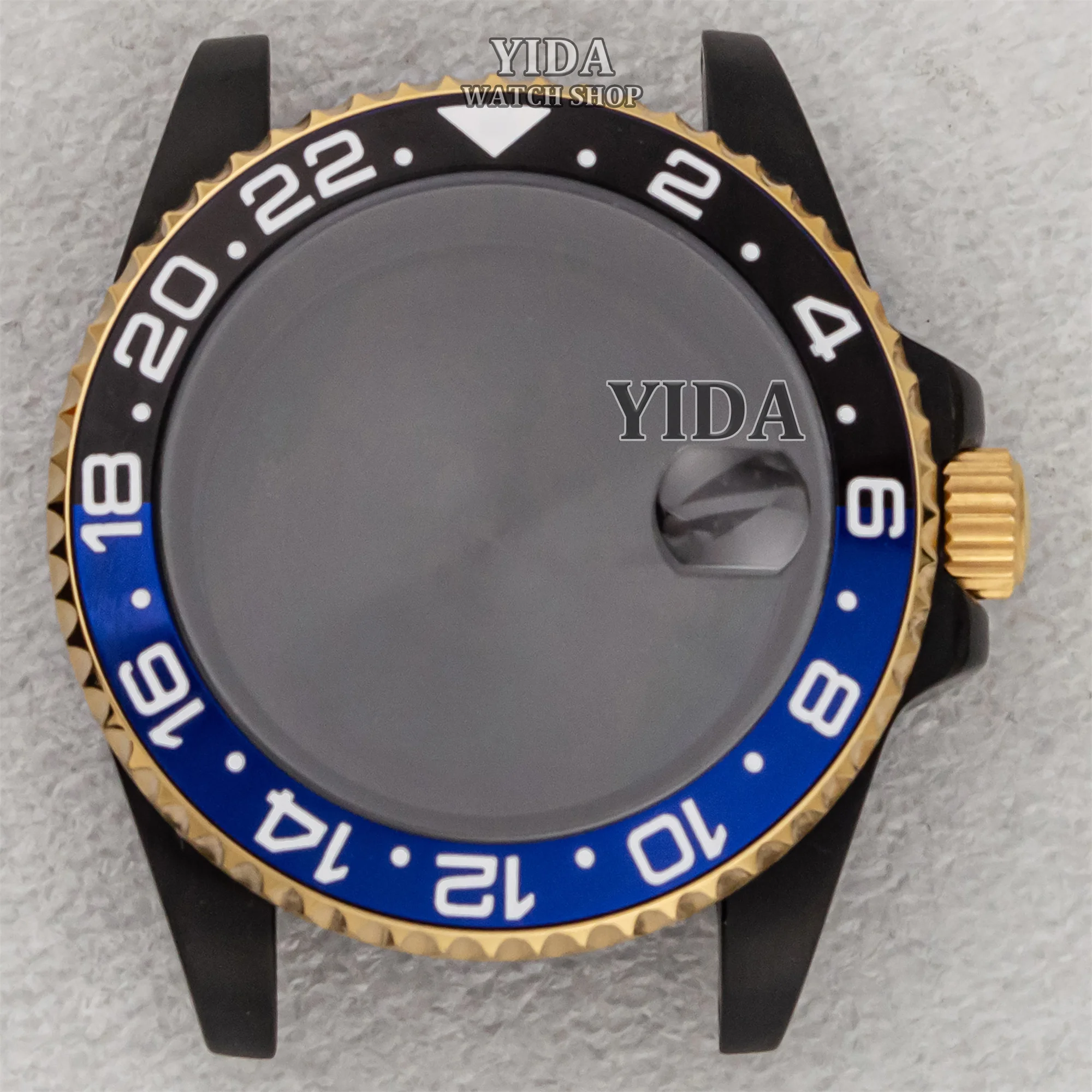 

SUB GMT Watch case 40MM PVD Black Case Sapphire Crystal 10ATM Waterpoof Fit NH34 NH35 NH36 Automatic Movement Mod Replacements