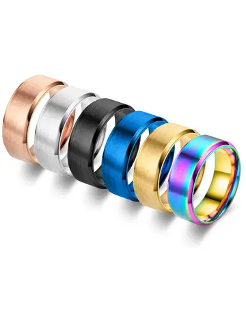 6 Colors Classic 8mm Tungsten Mens Ring Surface Brushed Stainless Steel Ring for Women Wedding Band Couples Jewelry Accessories