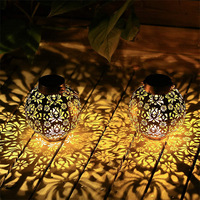Garden Deco Lamp Solar Light Outdoor Waterproof Solar powered Lantern Lawn Spherical Hollow Projection Hanging Lantern
