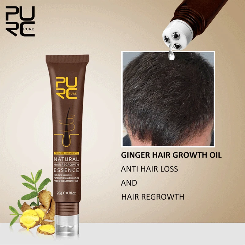 

PURC Hair Growth Oil Ginger Hair Grow Products for Men Women Anti Hair Loss Fast Regrowth Thicken Scalp Treatment Care