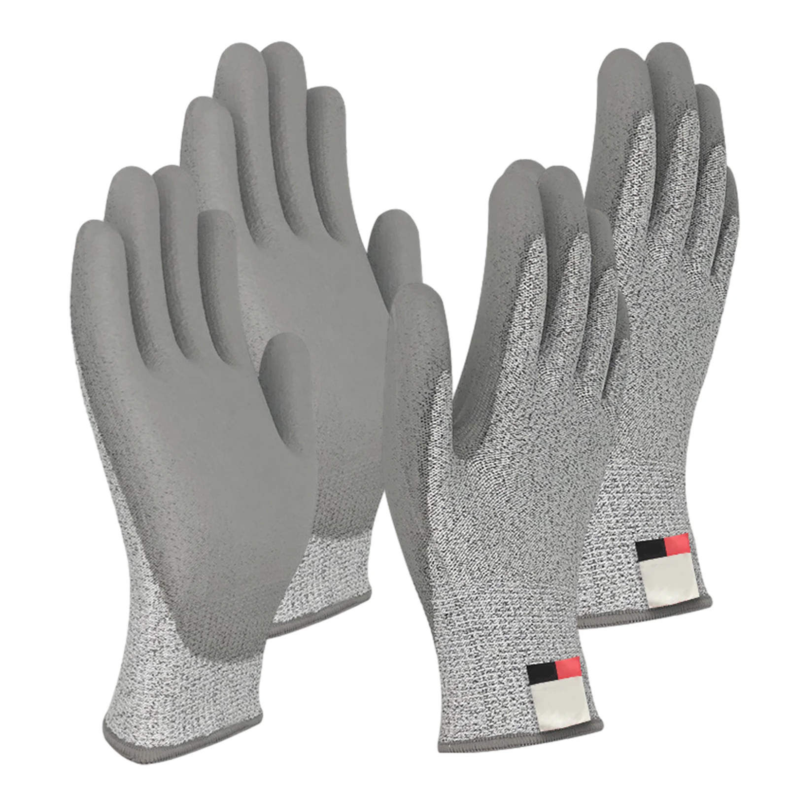 2 Pairs Superior Grip Grey Kitchen Wood Working Breathable Cut Resistant Work Gloves Outdoor Fishing Level 5 Protection Washable