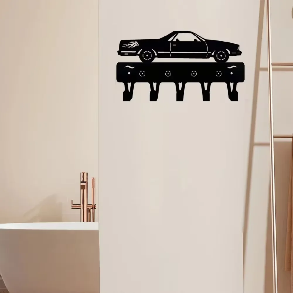 Classic Car Key Rack Hanger: Metal Wall Art for Vintage Home Decor - Wall-Mounted Hooks Coat Hanger