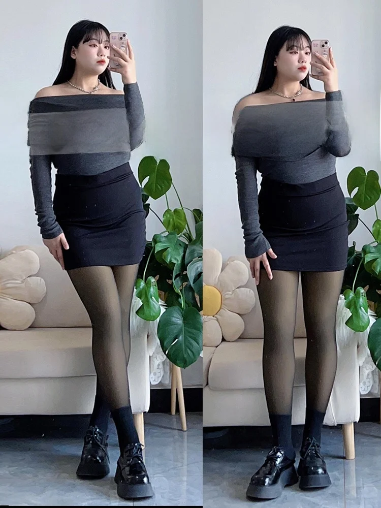 

High Waist A-Line Skirt Women's plus Size Elastic Bla Slimming Skirt Commute Korean Sle ort Skirt Par Casual