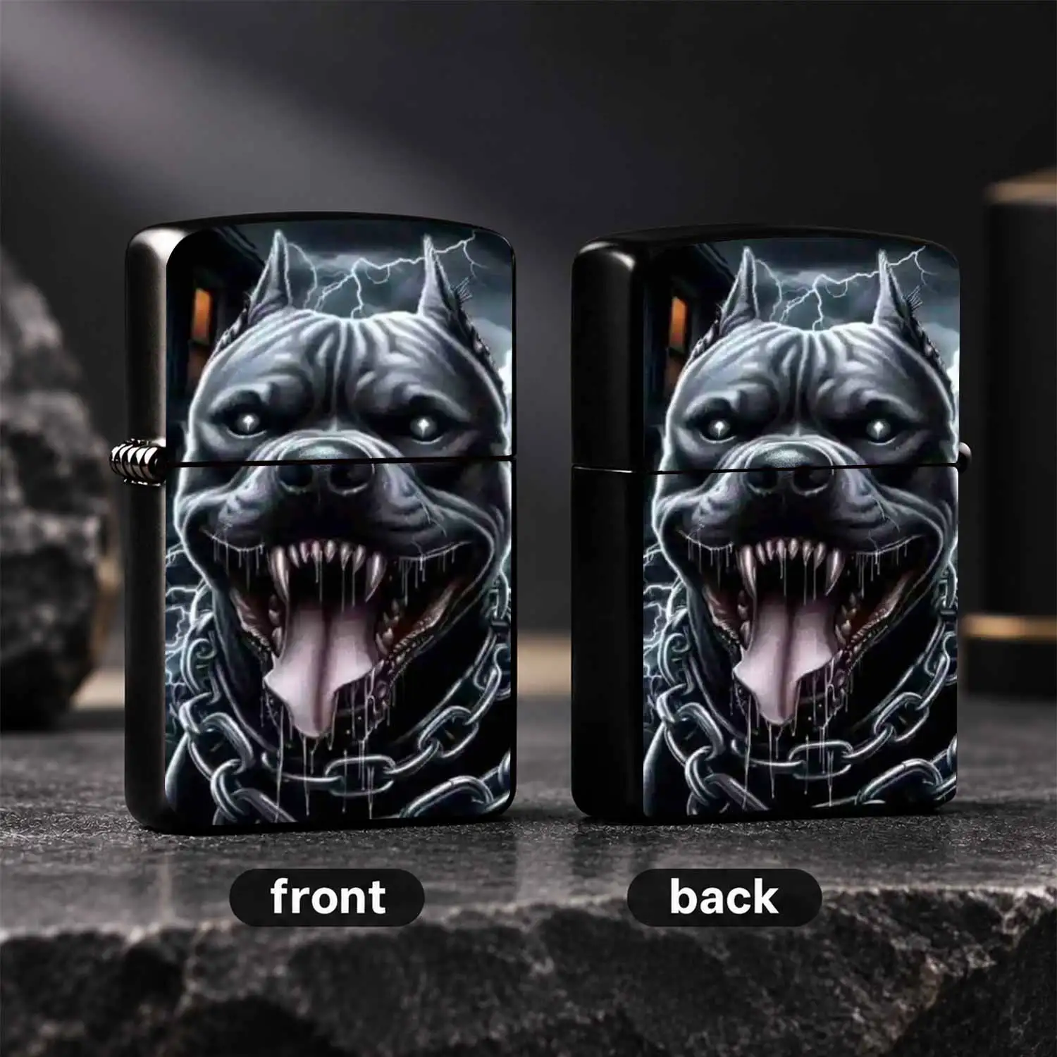 Cool Glaring Fierce Dog Themed Lighter, Bold Dark Lightning Atmosphere Creative Portable Accessory, Ideal For Daily Outdoor Use, Holiday Gifting, Personal Collection, All Scenes Applicable Stylis A Humorous And Interesting Lighter