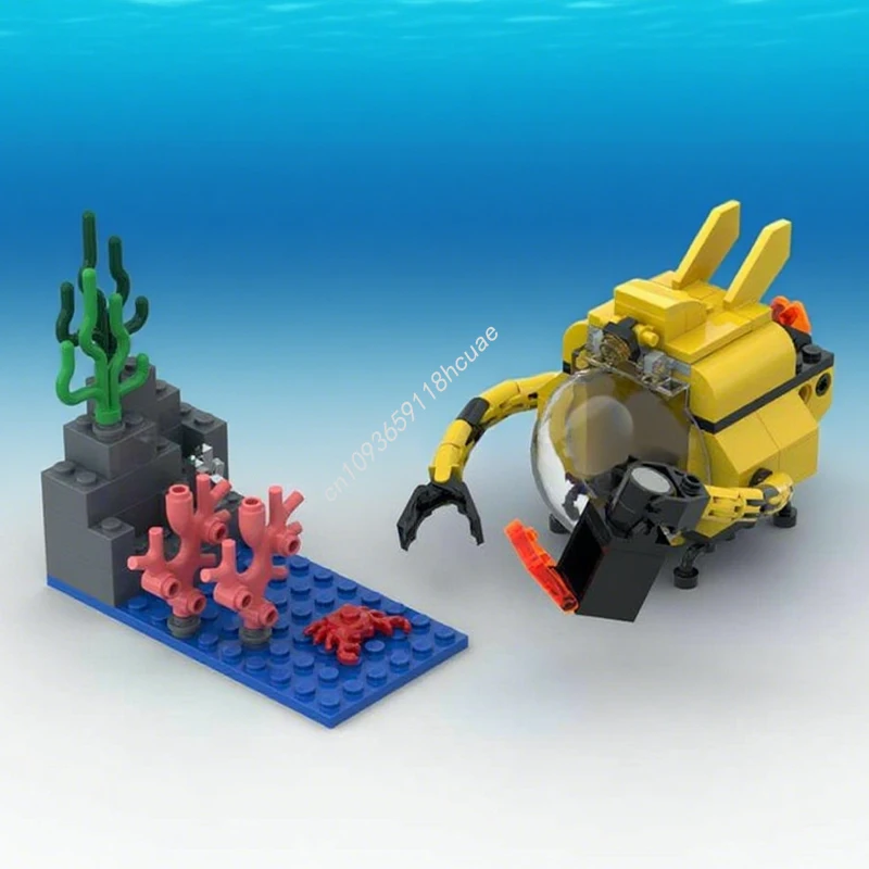 

110 шт. MOC желтые строительные блоки Minisub, рождественские креативные семейные склеивания, идеально подходят для любителей творческой идеи «сделай сам», игрушки в подарок