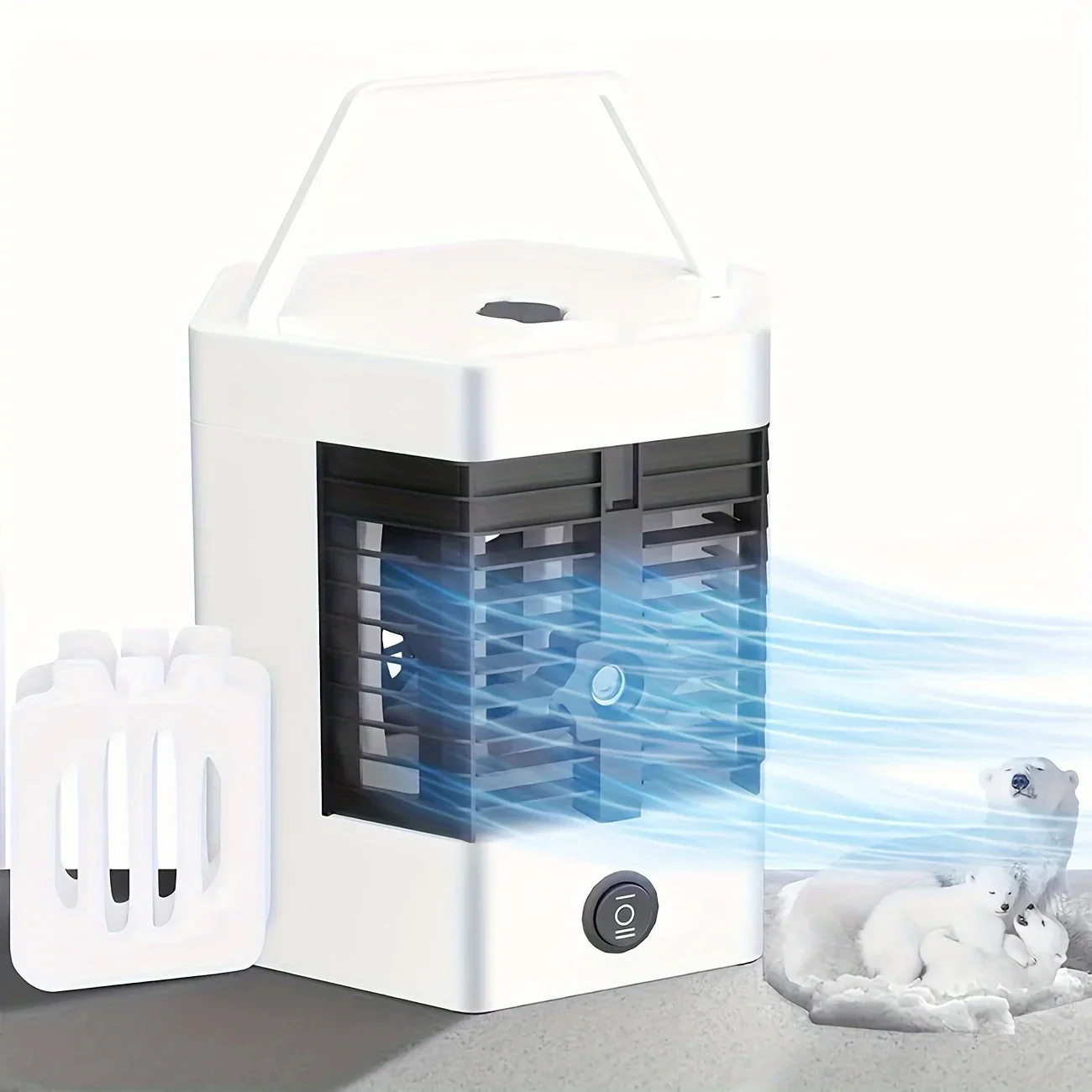 مكيف هواء بمروحة تبريد 3 في 1، مكيف هواء شخصي صغير، مبرد هواء مائي فائق الهدوء غير قابل للتدمير للغرفة وغرفة النوم، o