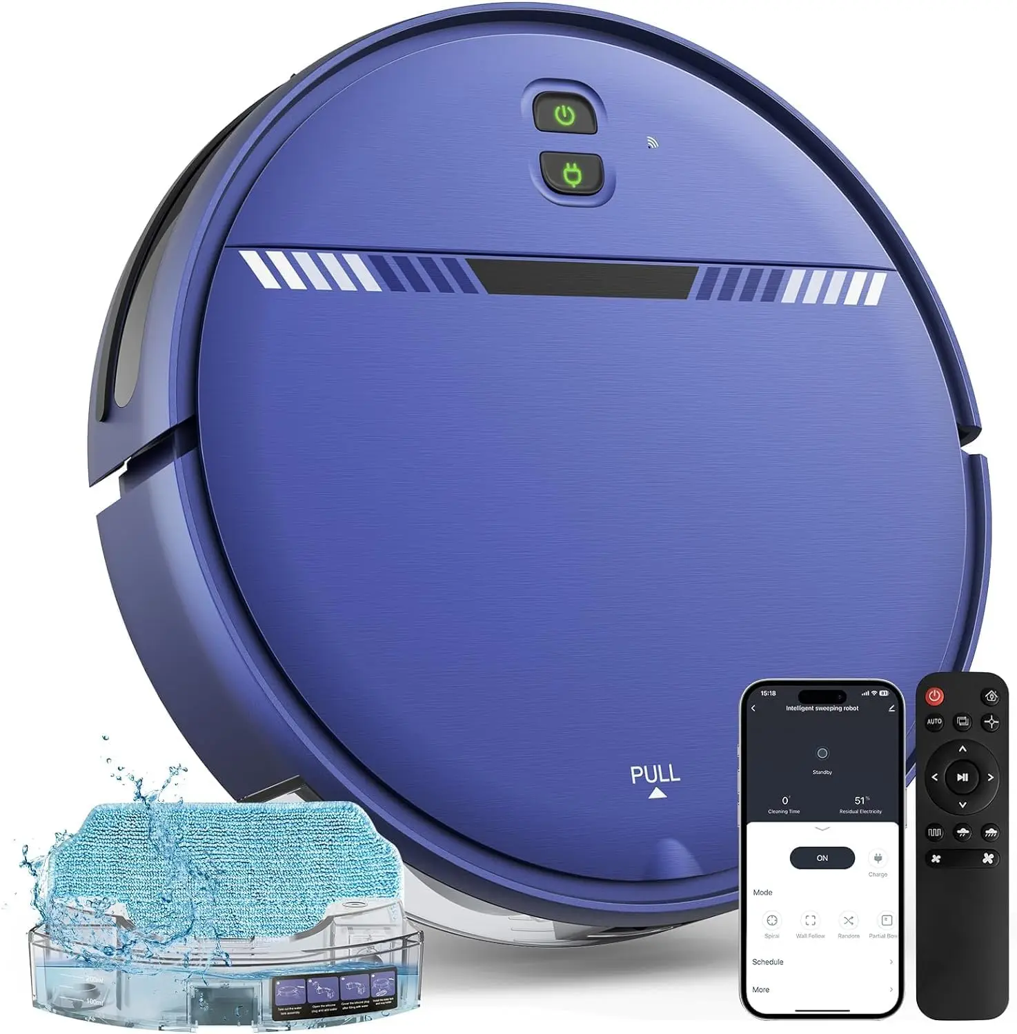 and Mop Combo, WiFi/App/Voice, Robotic Vacuum Cleaner with Schedule, 2 in 1 Mopping Robot Vacuum with Water Tank an