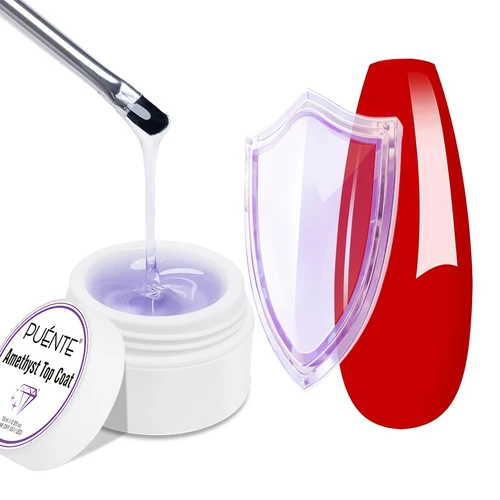 Imagen 2 del producto PUENTE-abrigo superior de amatista sin limpieza, 15ml, superbrillante, para contrusión de uñas, línea ondulada 3D, diseño cromado, esmalte de uñas de Gel UV