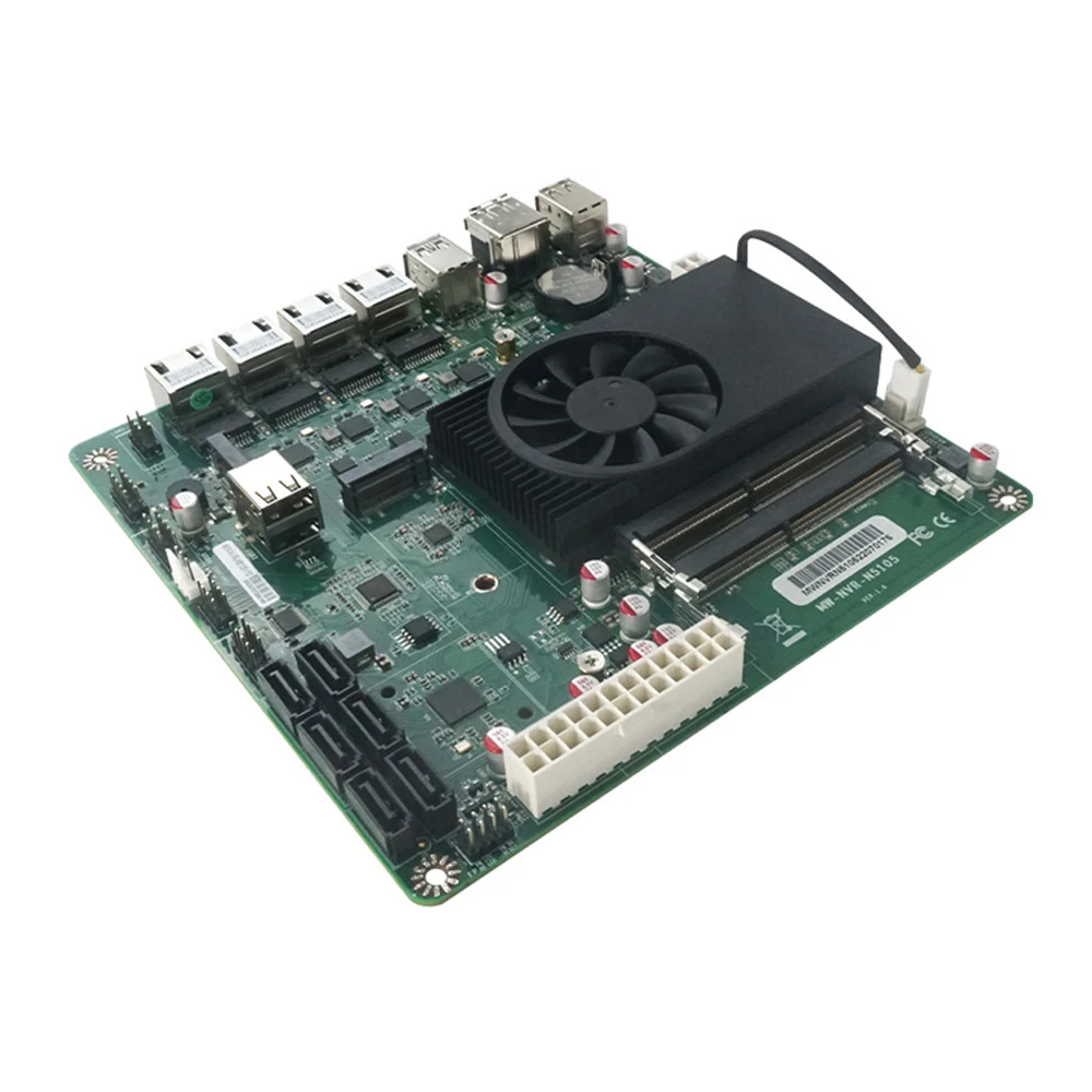 Scheda madre industriale Celeron N5105 Mini ITX 17x17CM Scheda madre NAS Intel i226-V B3 2,5 Gbps 4 * LAN 2 * M.2 NVMe 6 * SATA3.0