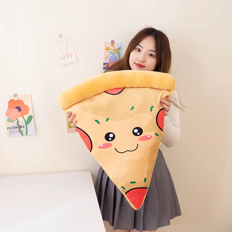 45/55/65cm criativo sofá cadeira decoração pizza comida travesseiro de pelúcia recheado como real redondo lanche almofada concha presente aniversário