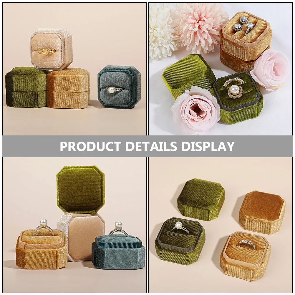 

3 Pcs Corduroy Jewelry Box Earring Boxes Bracelet for Women Proposal Present Earrings