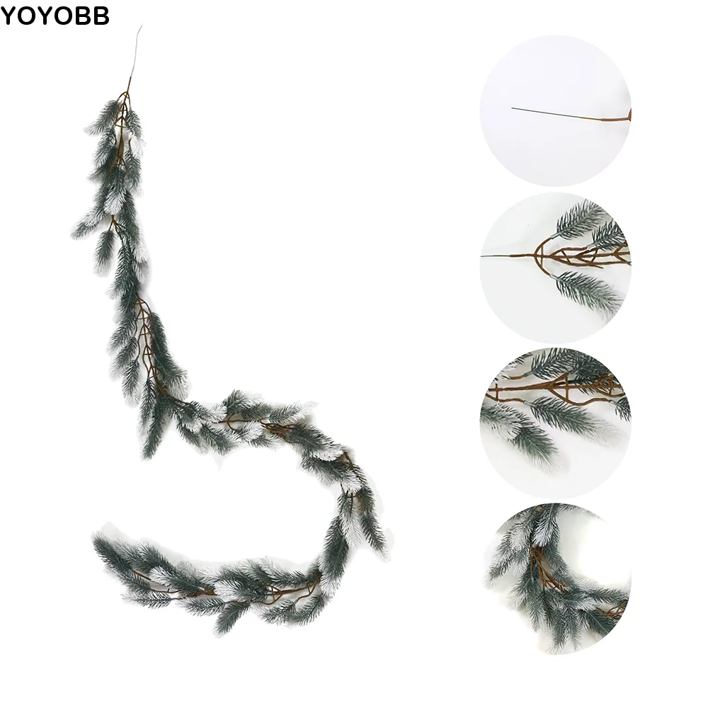 

2M Artificial Pine Garland Real Touch Home Deco Faux Greenery Garland Plastic Imitation Plant Winter Pine Garland