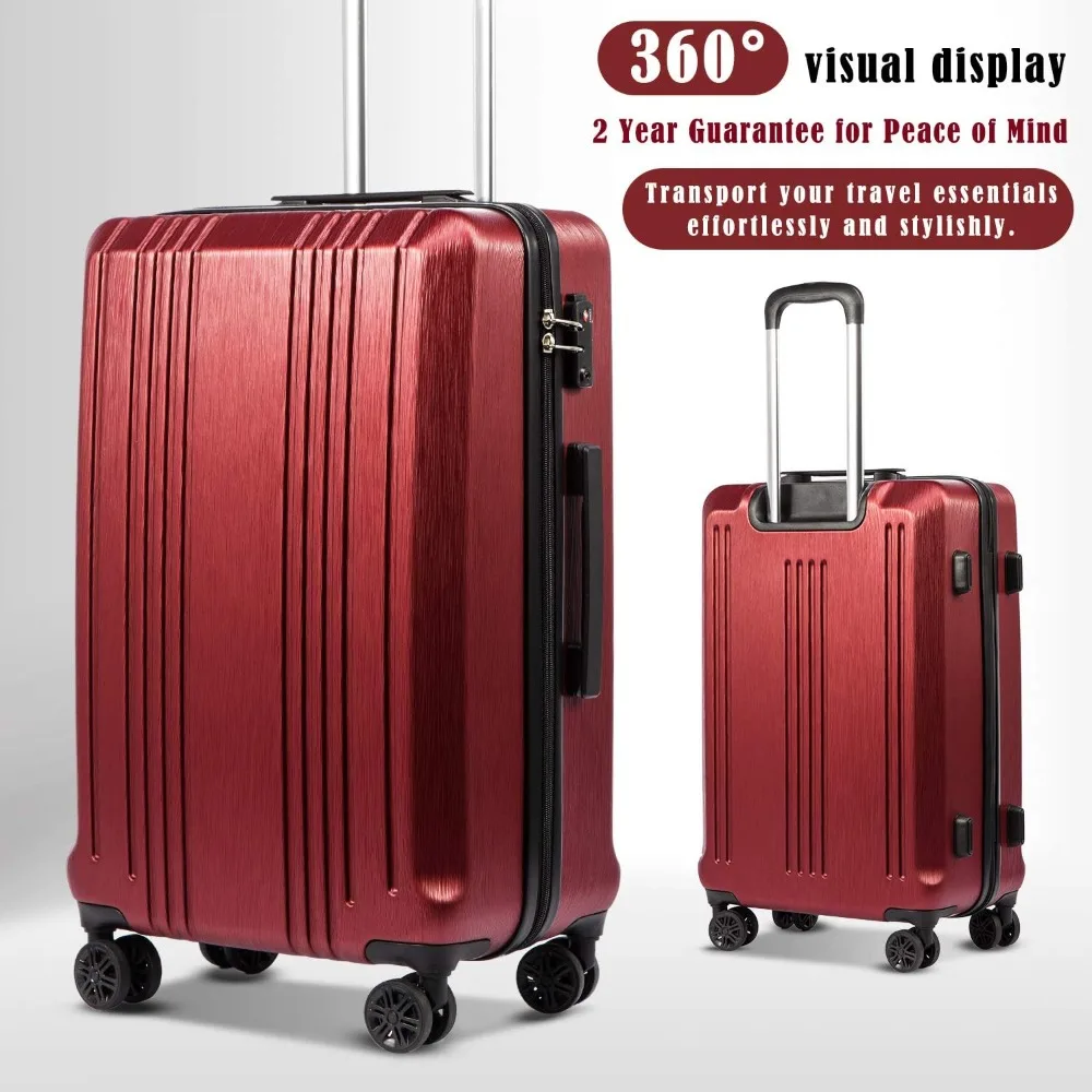 Expandable Suitcase Set - 3 Piece Spinner Luggage with TSA Lock, PC+ABS Material, Travel Essential