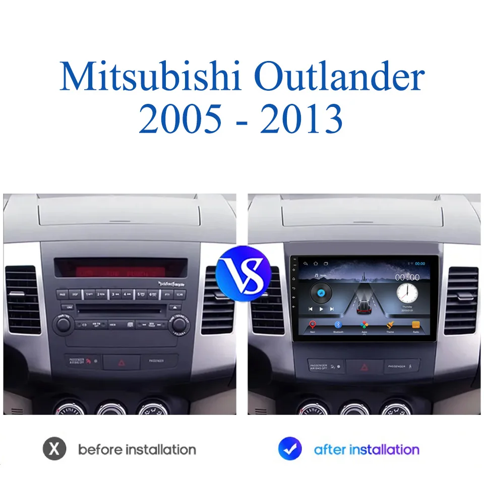 

Carplay Auto Car Radio HU For Mitsubishi Outlander 2005 2007 2009 2011 2013 Auto GPS Navi Stereo Video Audio Tape RDS DSP 4G Net
