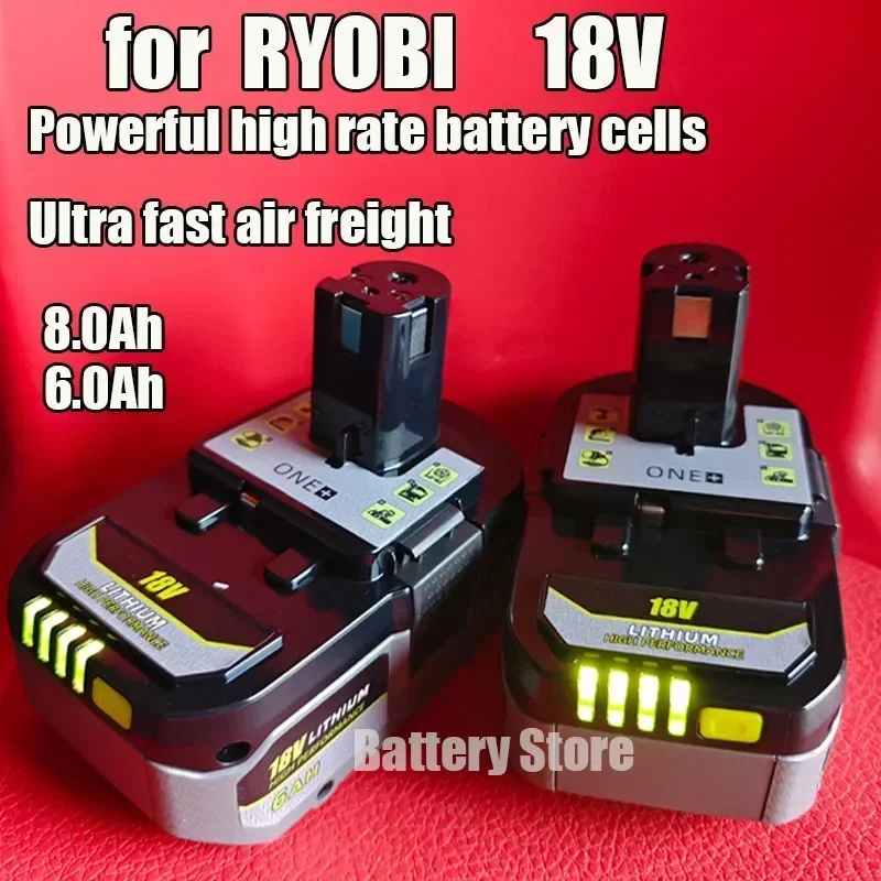 

for RYOBI 18V high-performance lithium battery with no memory effect and low self discharge for all tools P104, P107 P108 P109