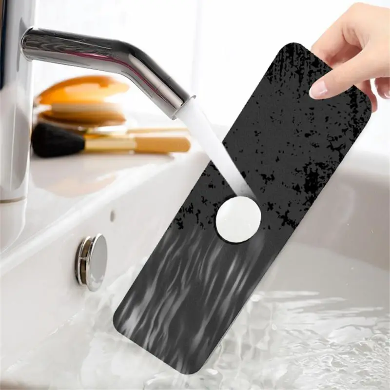 Faucet Mat for Kitchen Sink 1/2/3 Holes Customizable Super Absorbent Quick Drying Faucet Mat Splash Guard for Bathroom and RV