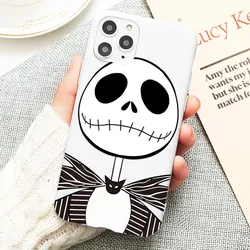 Disney Jack Skellington Phone Case for iPhone 14 11 12 13 Mini Pro Xs Max 8 7 6 6S Plus X XR Solid Candy Color Case