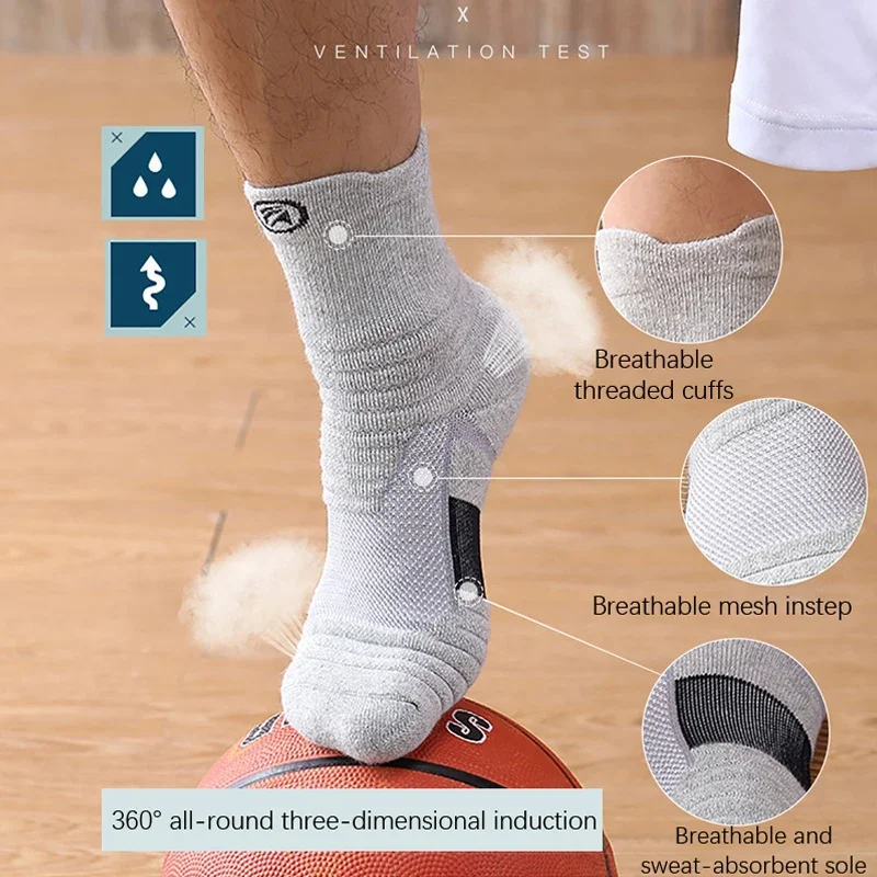 Men Anti-slip Football Socks Women Cotton Sock Short Long Tube Soccer Basketball Sport Socks Breathable Deodorous Socks