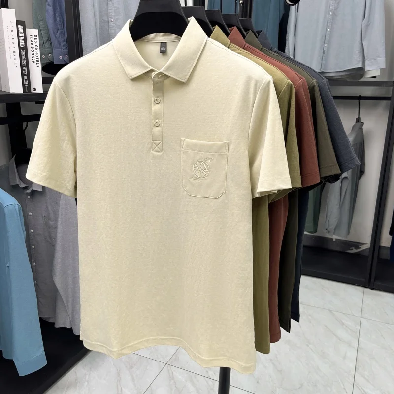 Men's Polo Shirt Short Sleeve Embroidered Logo Breathable Anti Pilling Summer Fashion Casual Business Classic Comfortable Men's