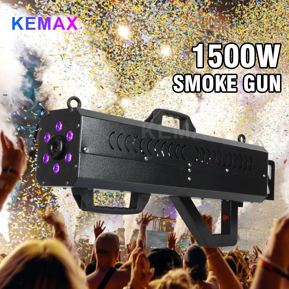 

1500W Handheld Smoke Machine Portable LED Disco Stage Lighting Effects Smoke Sprayer Party Fog Gun DJ Equipment For club Bar