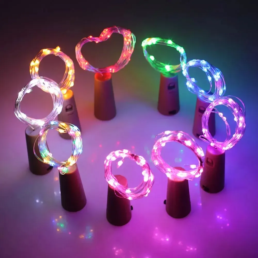 

LED String Lights Silver Thread Cork Shaped Wire String Fairy Light Wine Bottle for Glass Craft Christmas DIY Party Home Decor