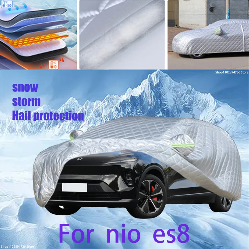 

For nio es8 Outdoor Cotton Thickened Awning For Car Anti Hail Protection Snow Covers Sunshade Waterproof Dustproof