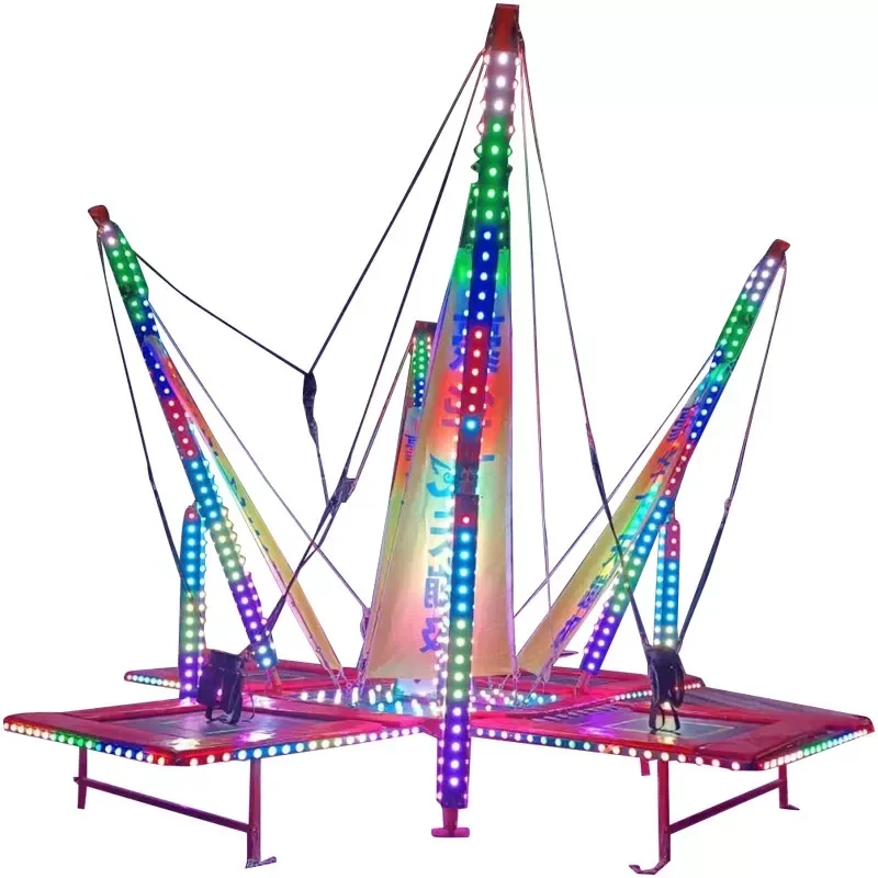4-Seat Mobile Bungee Jumping Trampoline Outdoor Playground Kids Game